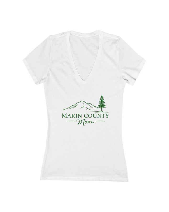"Marin County Mom" Women's Jersey Short Sleeve Deep V-Neck Tee