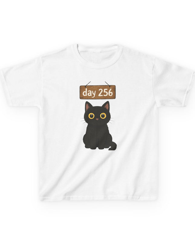 Day 256, no blinking black cat Kids Heavy Cotton Tee by Gildan 5000B