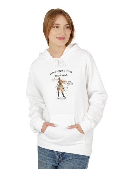 "She Saved Herself V1" (Ink both sides) Unisex Midweight Softstyle Fleece Hoodie
