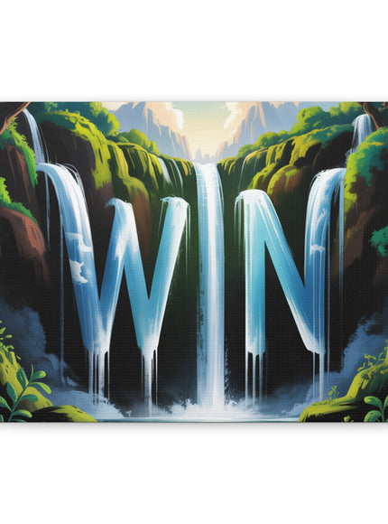 "WIN" Waterfall Matte Canvas, Stretched, 12x9