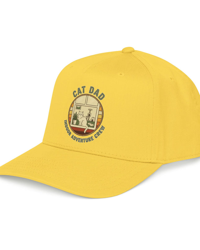 "Cat Dad Indoor Adventure Crew" Mid Profile Baseball Cap