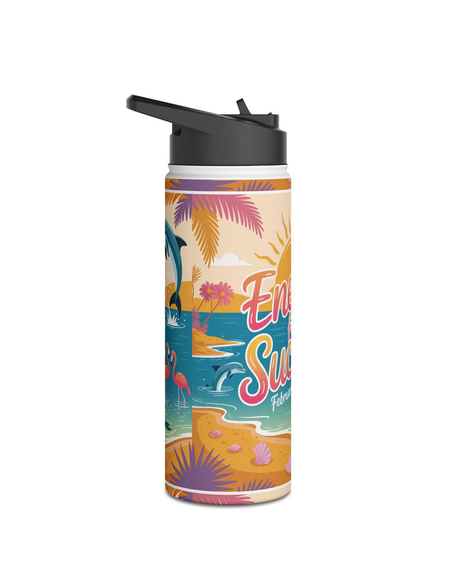 "February in Florida, Energy for Success" Stainless Steel Water Bottle, Standard Lid