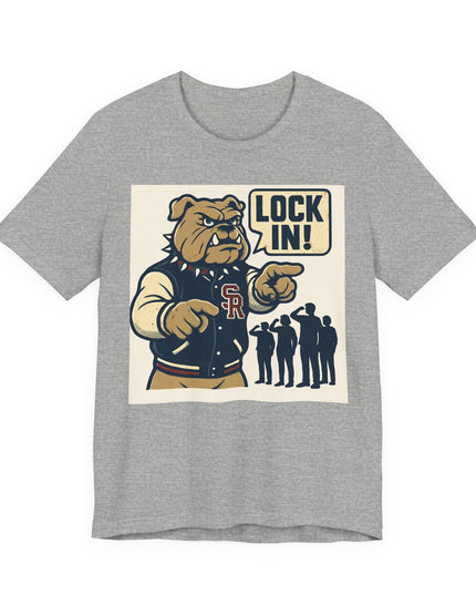 "The Fierce San Rafael High School Bulldog says Lock in!" Unisex Jersey Short Sleeve Tee