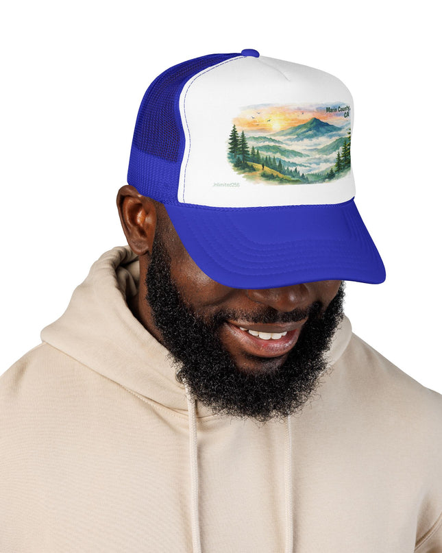 "Marin County, Where the Hills Meet the Sky" Foam Trucker Hat