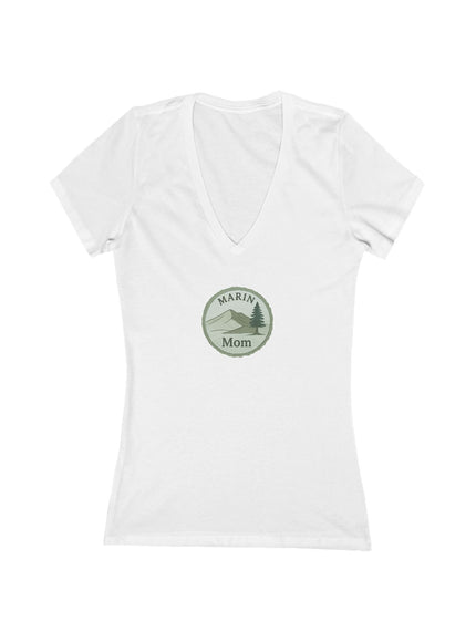 "Marin Mom" Women's Jersey Short Sleeve Deep V-Neck Tee