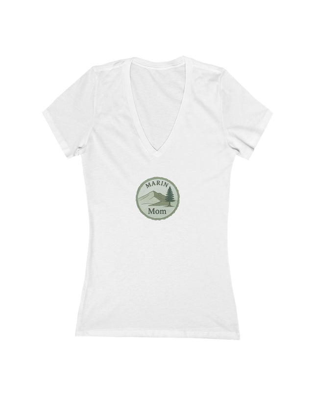 "Marin Mom" Women's Jersey Short Sleeve Deep V-Neck Tee