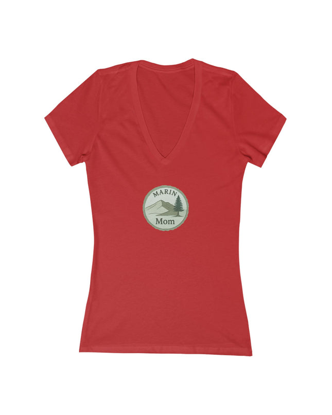 "Marin Mom" Women's Jersey Short Sleeve Deep V-Neck Tee