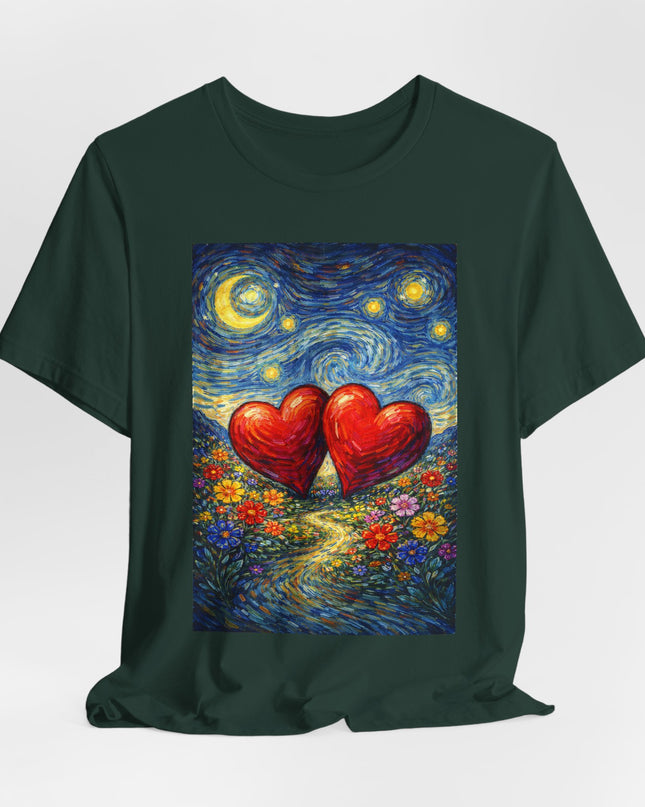 "Valentine's Day - Vincent Van Gogh Style" Unisex Jersey Short Sleeve Tee