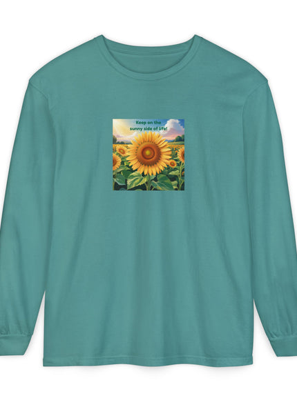 "Keep on the Sunny Side of Life" Unisex Garment-dyed Long Sleeve T-Shirt