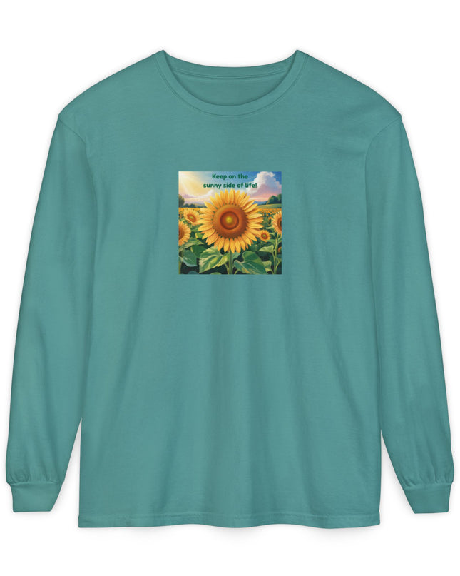 "Keep on the Sunny Side of Life" Unisex Garment-dyed Long Sleeve T-Shirt