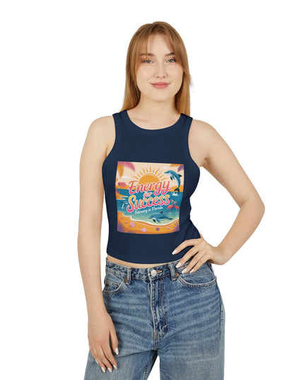 "February and Florida, Energy for Success" Women's Micro Rib Racer Tank Top