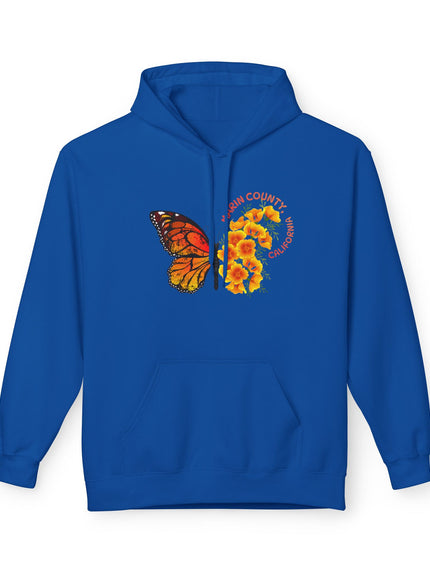"Butterflies and Poppies Marin County, California" Unisex Midweight Softstyle Fleece Hoodie