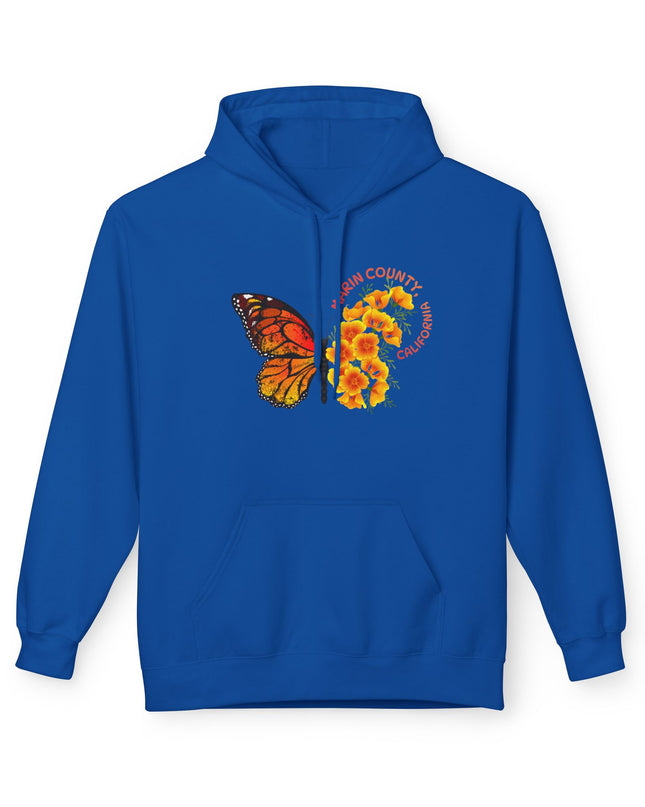 "Butterflies and Poppies Marin County, California" Unisex Midweight Softstyle Fleece Hoodie