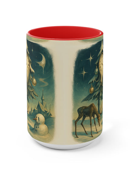 "Classic Christmas Scene (Salvador Dali Style)"  Accent Mug