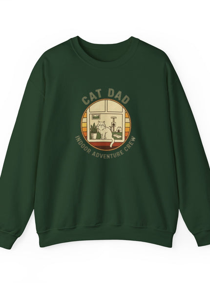 "Cat Dad Indoor Adventure Crew" Unisex Adult Sweatshirt