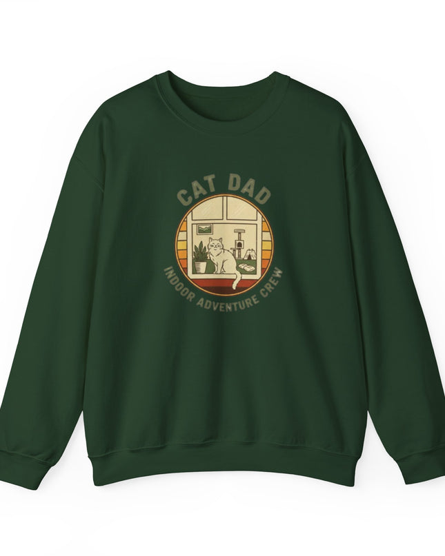 "Cat Dad Indoor Adventure Crew" Unisex Adult Sweatshirt