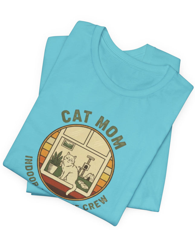 "Cat Mom Indoor Adventure Crew" Unisex Jersey Short Sleeve Tee