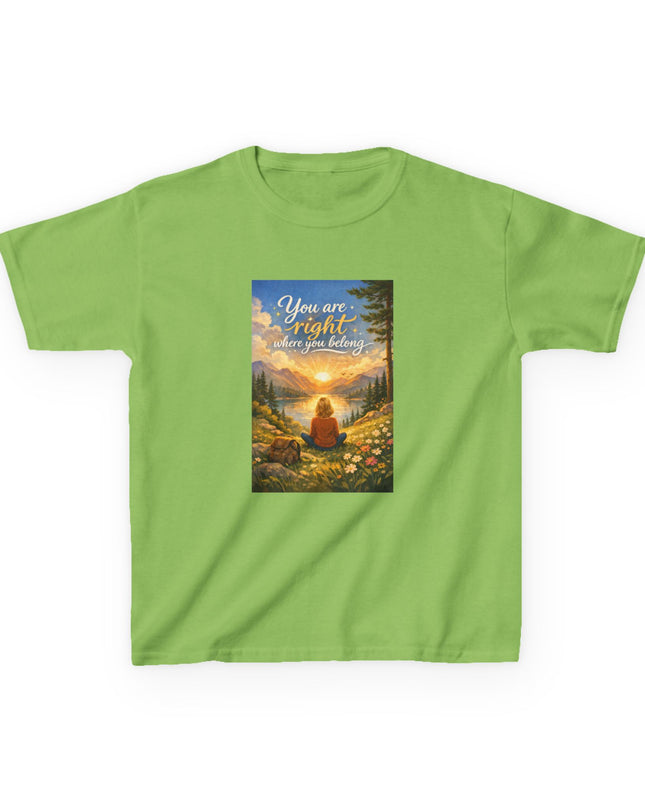 "You Are Right Where You Belong" Kids Heavy Cotton Tee
