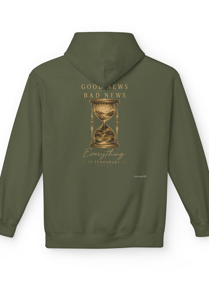 "Good News, Bad News, Everything is Temporary" Unisex Midweight Softstyle Fleece Hoodie