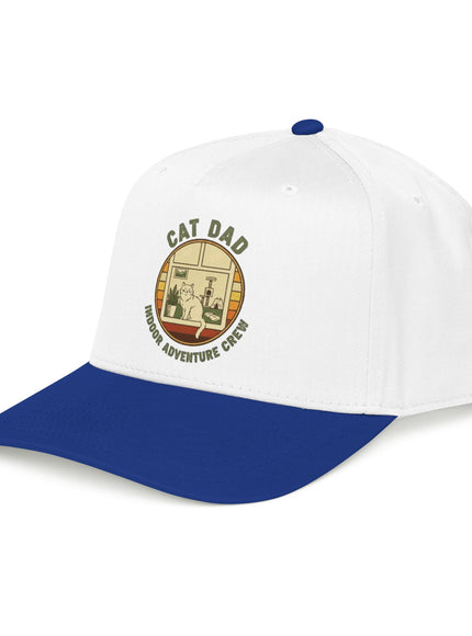"Cat Dad Indoor Adventure Crew" Mid Profile Baseball Cap
