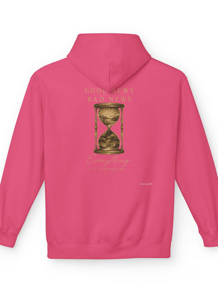 "Good News, Bad News, Everything is Temporary" Unisex Midweight Softstyle Fleece Hoodie