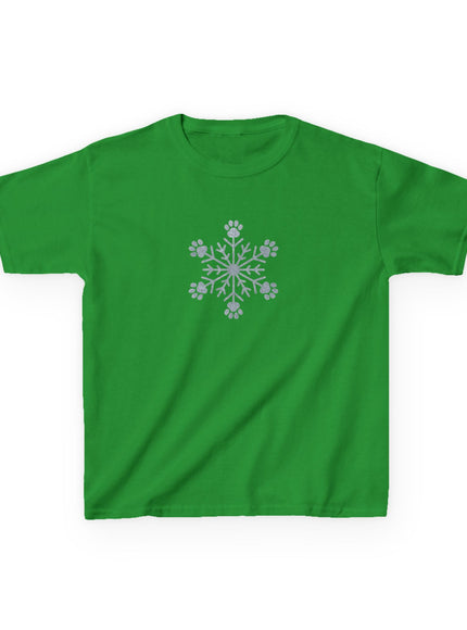 "Snowflake with Paws" Kids Heavy Cotton Tee