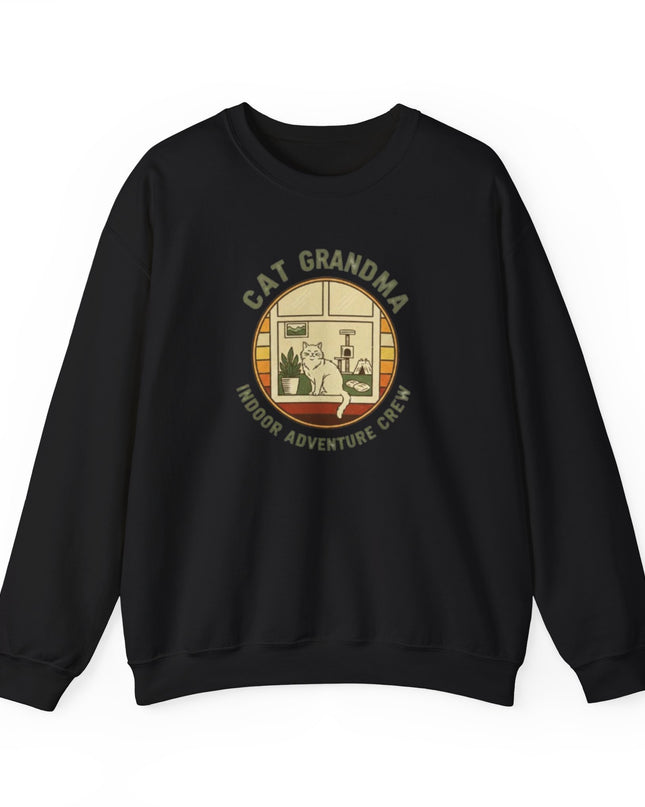 "Cat Grandma Indoor Adventure Crew" Unisex Adult Crewneck Sweatshirt