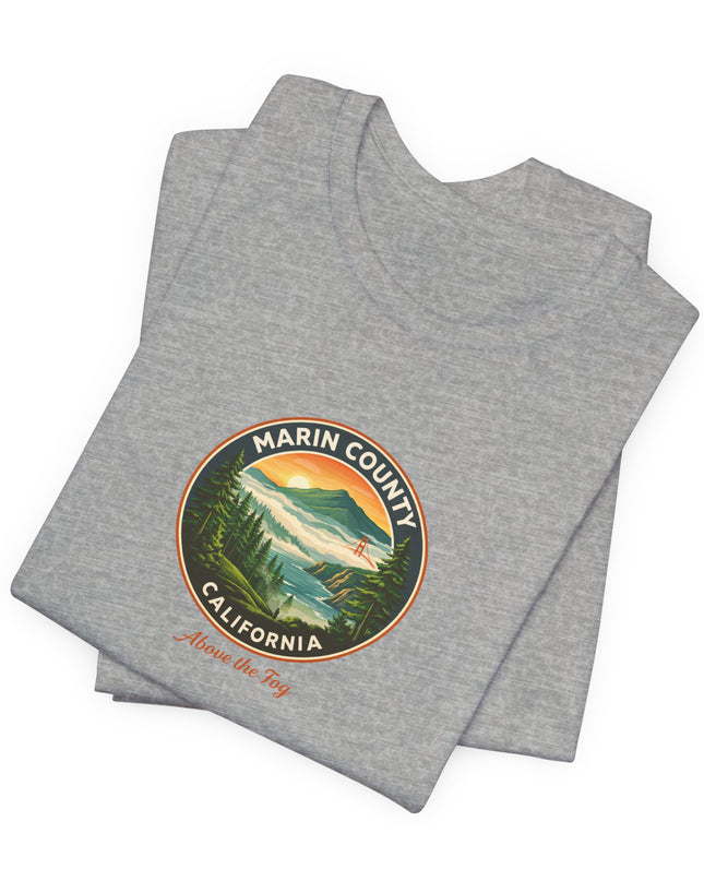 "Marin County, Above the Fog" Unisex Jersey Short Sleeve Tee