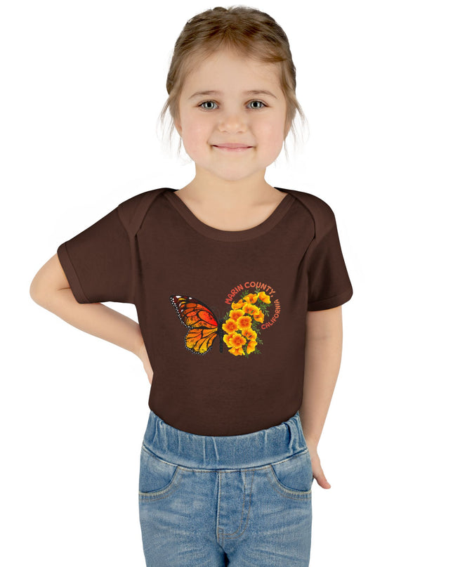 "Butterflies and Poppies Marin County, California" Infant Baby Rib Bodysuit