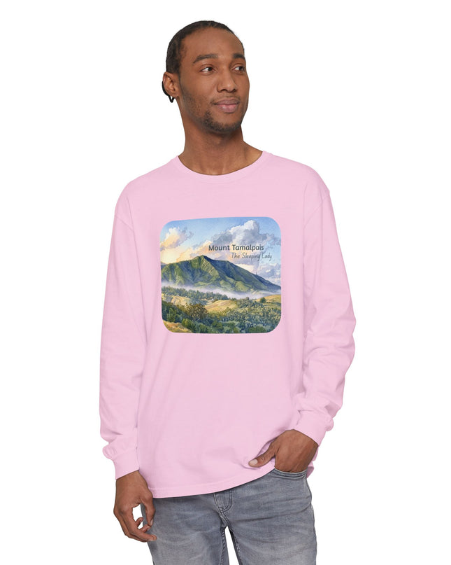 "Mount Tamalpais, the Sleeping Lady" Unisex Garment-dyed Long Sleeve T-Shirt