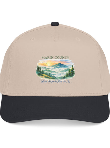 "Marin County, Where the Hills Meet the Sky" Mid Profile Baseball Cap