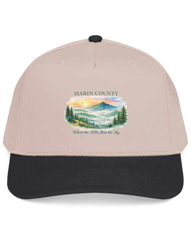 "Marin County, Where the Hills Meet the Sky" Mid Profile Baseball Cap