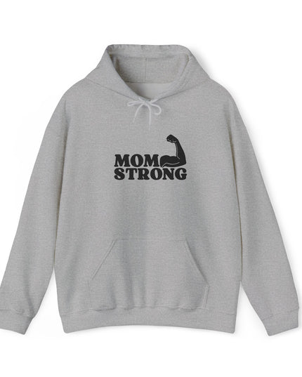 "Mom Strong (Black embroidery)" Unisex Heavy Blend Hooded Sweatshirt