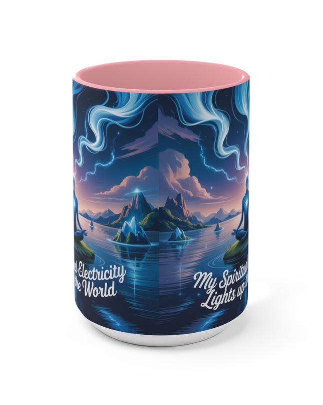 "My Spiritual Electricity Lights Up the World" Accent Mug