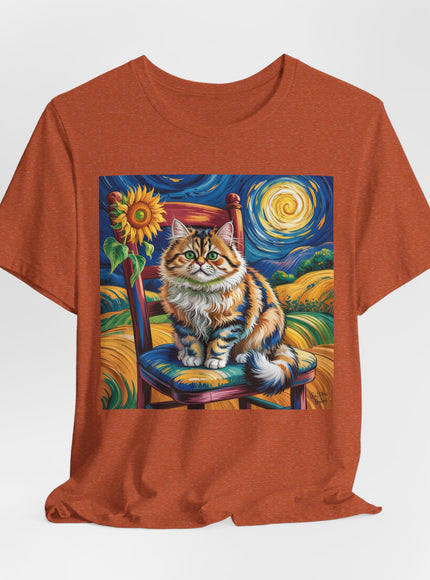 "Cat - Vincent Van Gogh style" V.1 Unisex Jersey Short Sleeve Tee