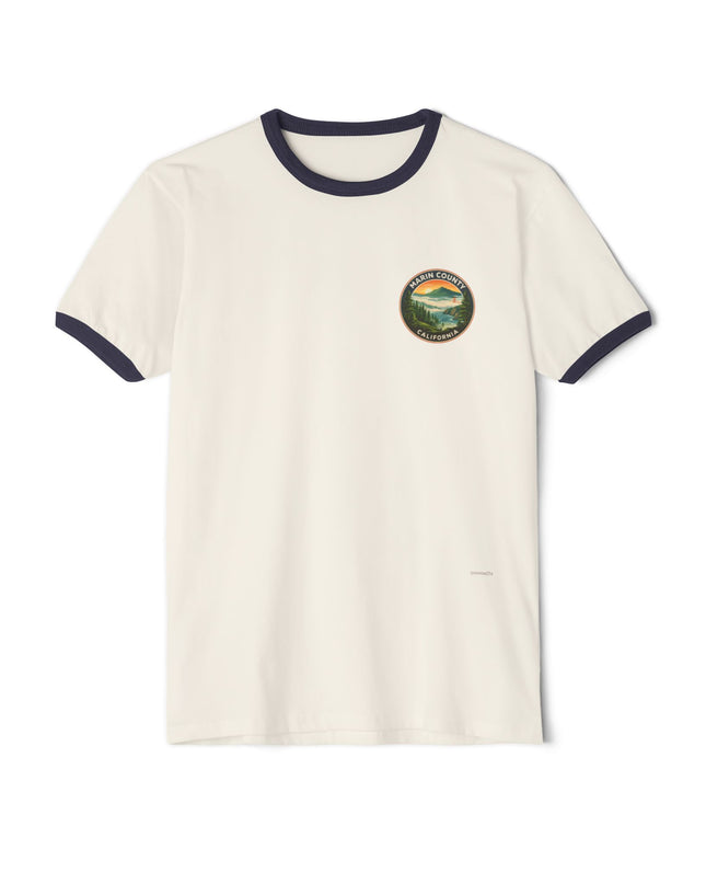 "Marin County - Above the Fog - No Text" (2-sided) Unisex Cotton Ringer T-Shirt