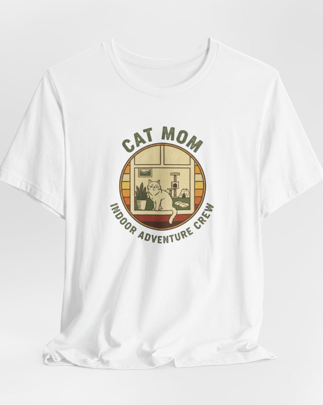 "Cat Mom Indoor Adventure Crew" Unisex Jersey Short Sleeve Tee