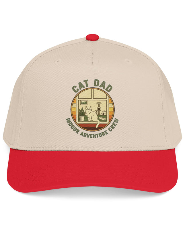 "Cat Dad Indoor Adventure Crew" Mid Profile Baseball Cap