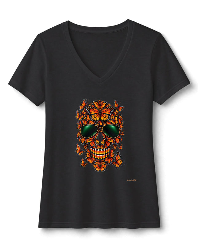 "Butterfly Skull" Women's Ideal V-Neck Tee