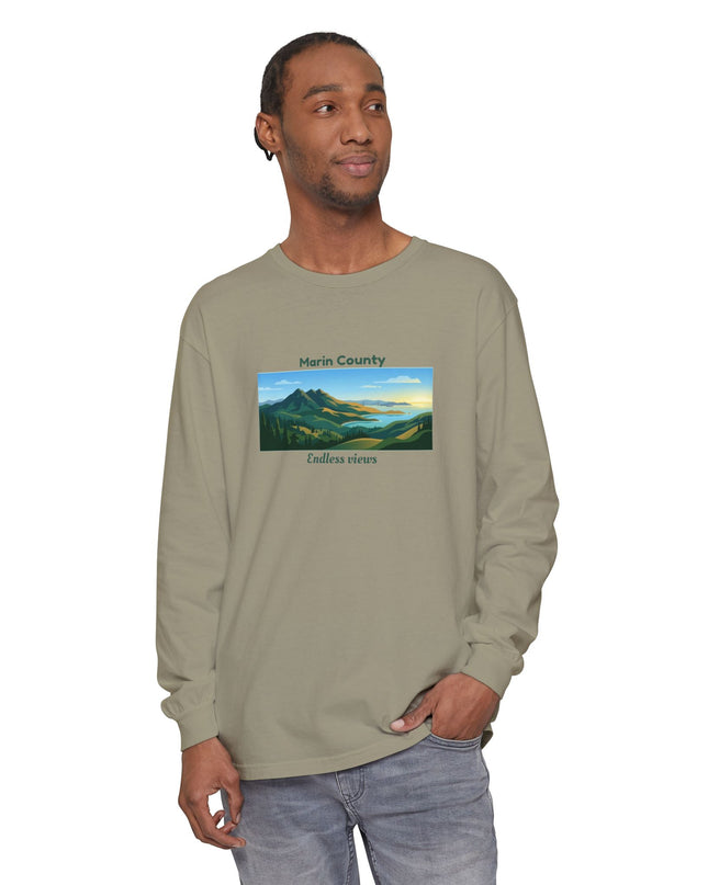 "Marin County - Endless Views" Unisex Garment-dyed Long Sleeve T-Shirt