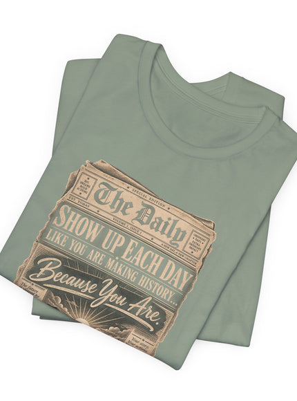 "Show Up Each Day" Unisex Jersey Short Sleeve Tee