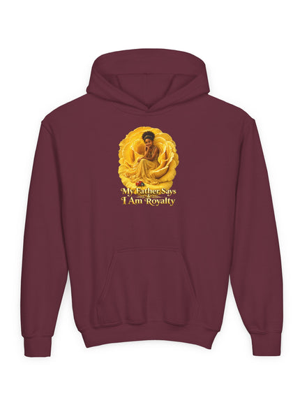 "My Father Says I am Royalty" Youth Heavy Blend Hooded Sweatshirt
