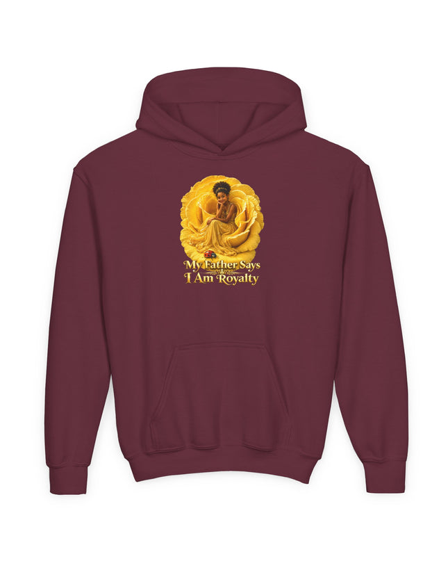 "My Father Says I am Royalty" Youth Heavy Blend Hooded Sweatshirt