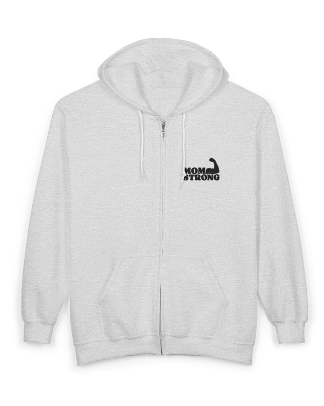 "Mom Strong (Black embroidery) " Unisex Heavy Blend Full Zip Hooded Sweatshirt