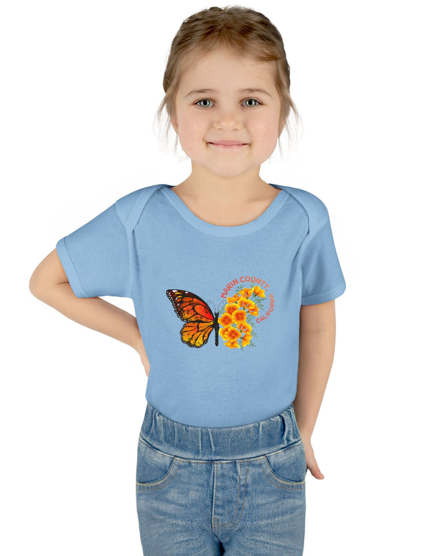 "Butterflies and Poppies Marin County, California" Infant Baby Rib Bodysuit