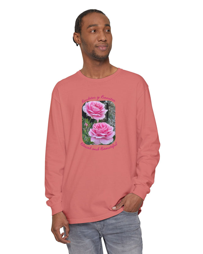 "Blessed and Beautiful" Unisex Garment-dyed Long Sleeve T-Shirt