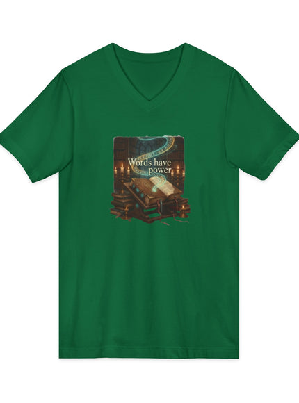 "Words Have Power" Unisex Jersey Short Sleeve V-Neck Tee
