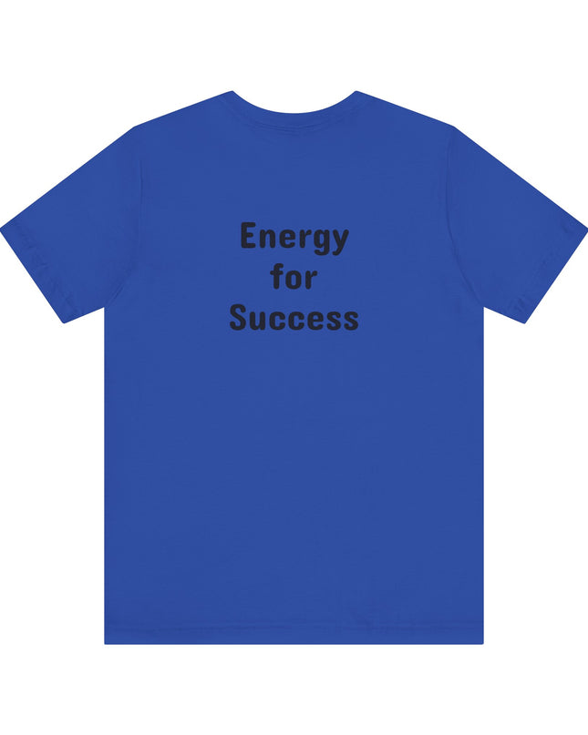 "Energy for Success" with a black and white drawing of a tree, Unisex Jersey Short Sleeve Tee