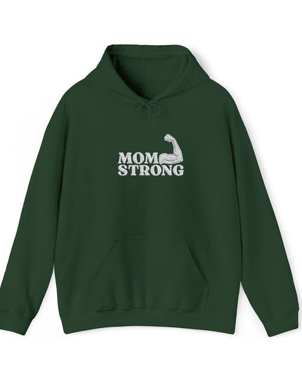 "Mom Strong (White embroidery)" Unisex Heavy Blend Hooded Sweatshirt