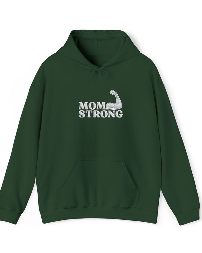 "Mom Strong (White embroidery)" Unisex Heavy Blend Hooded Sweatshirt